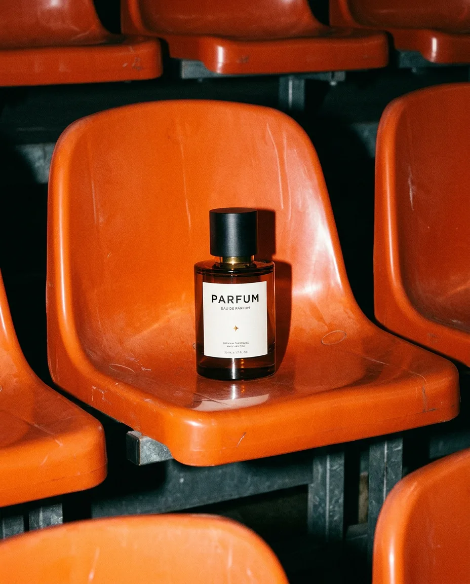 KI-generiertes Produktbild derselben Flasche, Szene Urban